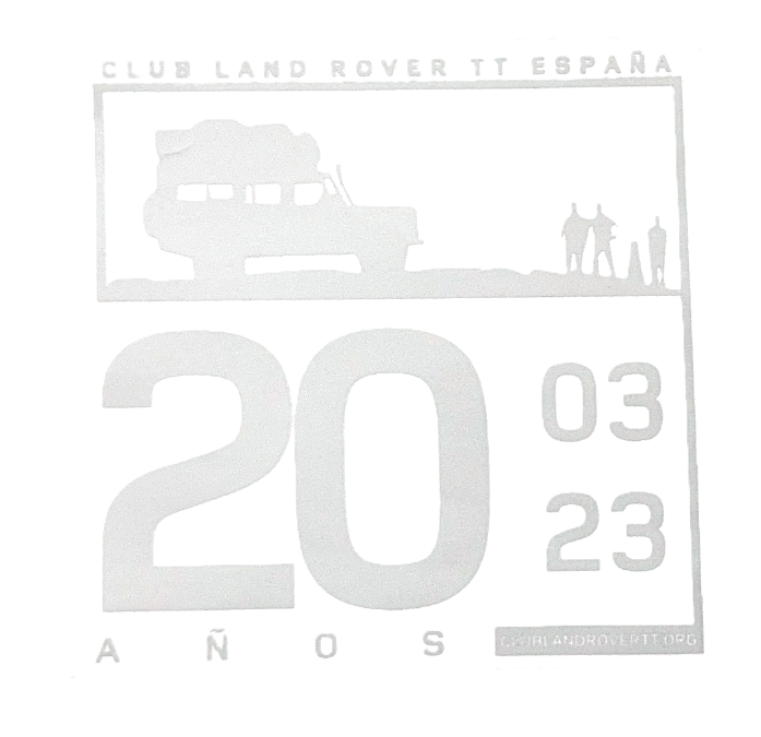 Pegatina 20 AÑOS CLRTTE transparente plateada